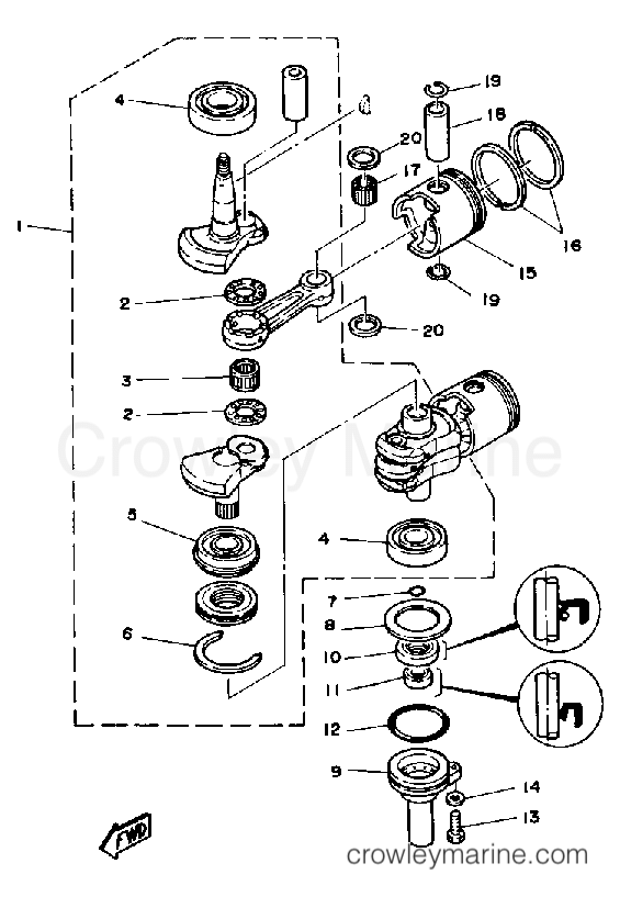 Yamaha Motors CV25ELD - CRANKSHAFT PISTON