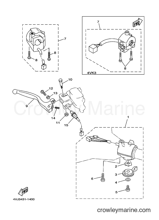 2001 Street Bike V100E - V100E (4VK3) [010] - HANDLE SWITCH & LEVER 2