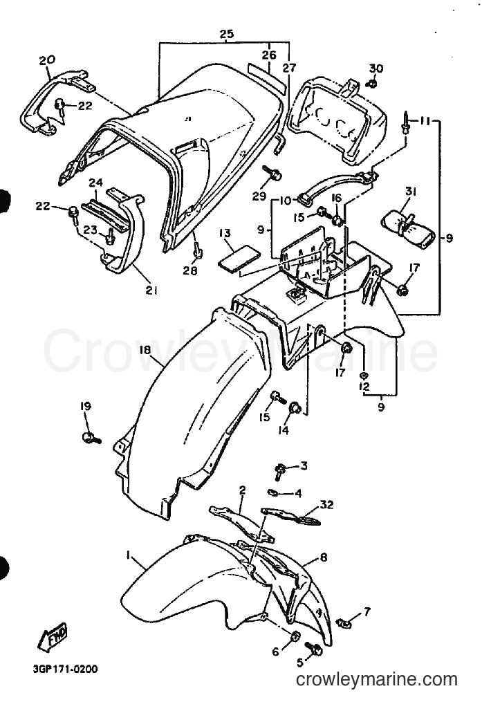 1993 Sport Bike FJ1200 - FJ1200 (4AH9) [010] - FENDER