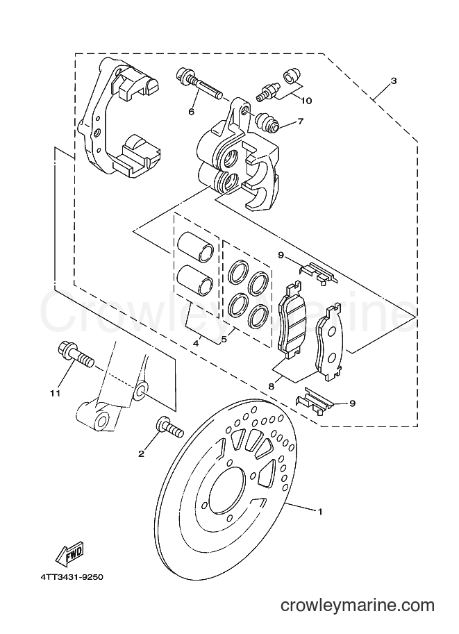 1999 Scooter JZ120F - JZ120F (4TT3) [010] - FRONT BRAKE CALIPER