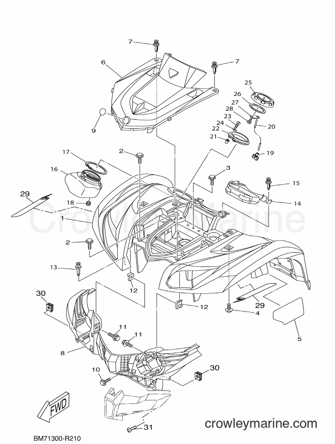 2016 ATV YFM450FWAD - YFM450FWAD (BM72) [020] - FRONT FENDER