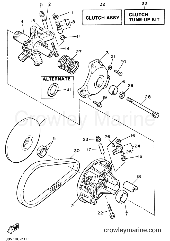 1993 Snowmobile VT480GT - VT480GT (8AP1) [020] - PRIMARY SHEAVE