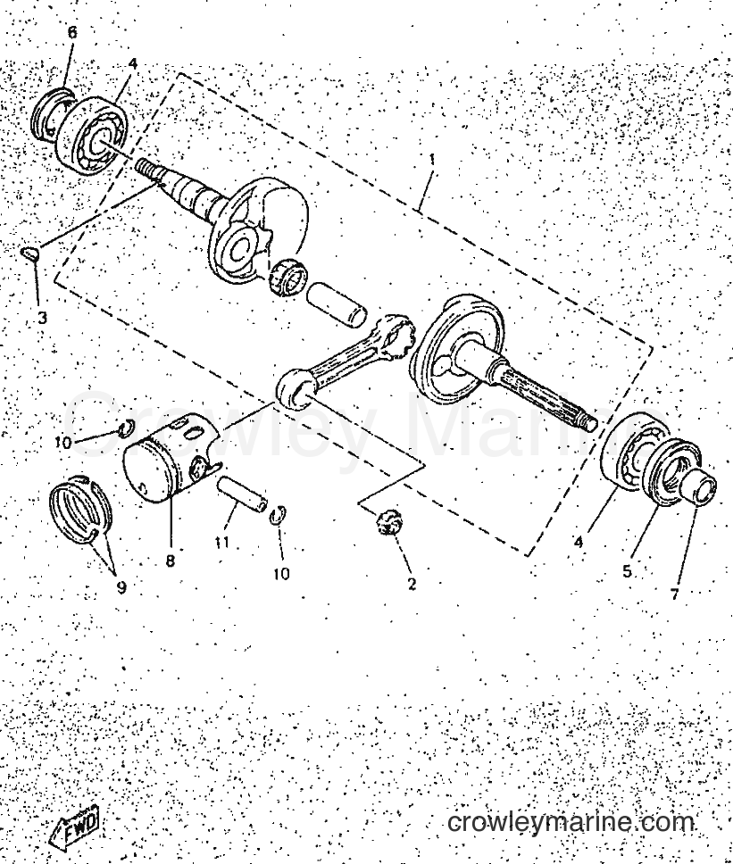 1998 Scooter YN50 - YN50 (5BX1) [010] - CRANKSHAFT & PISTON