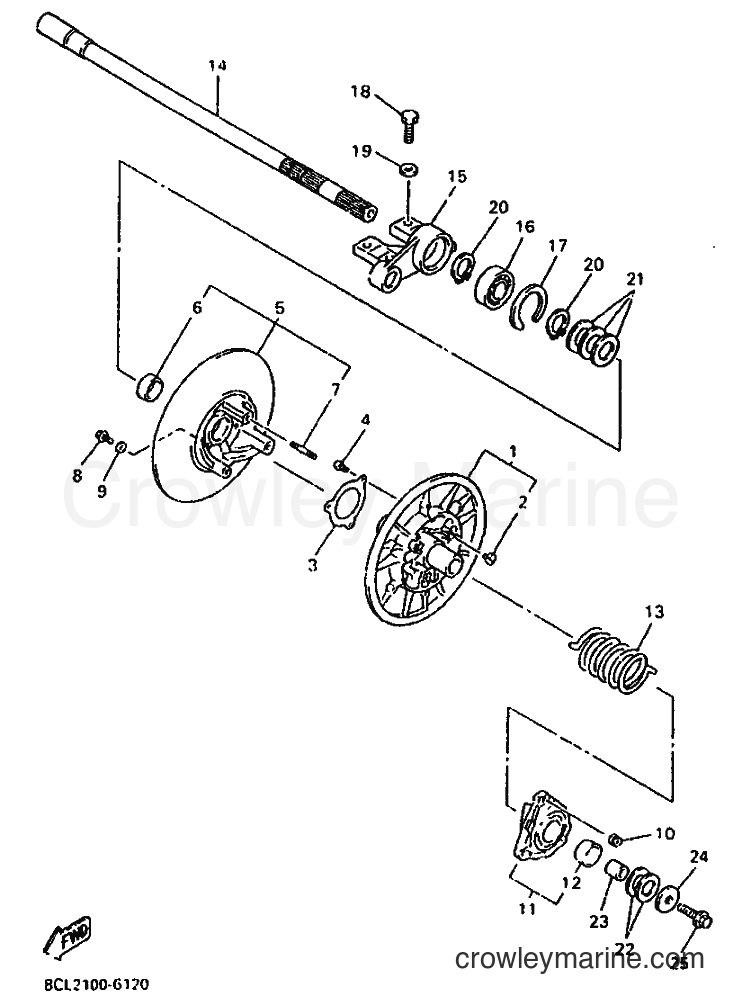 1996 Snowmobile VX600DX - VX600DX (8CG2) [020] - SECONDARY SHEAVE