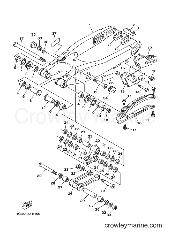 2007 Dirt Bike YZ125 - YZ125 (1C3A) [010] - REAR ARM