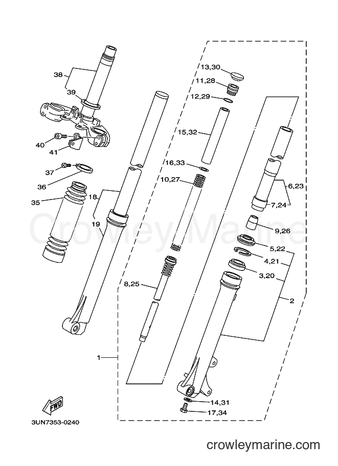 Yamaha Motors DT50LC (3UN7) [010] - FRONT FORK