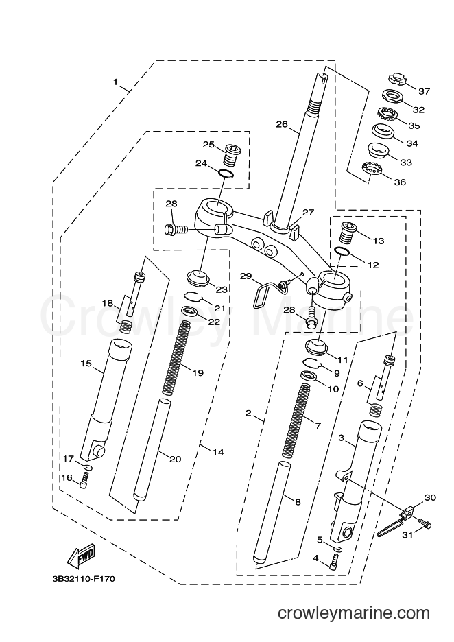 Yamaha Motors XF50 (15P5) [010] - FRONT FORK