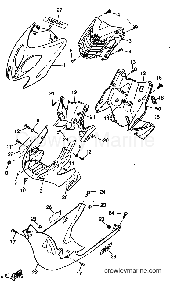 1997 Scooter YQ50 - YQ50 (5DN1) [999] - LEG SHIELD