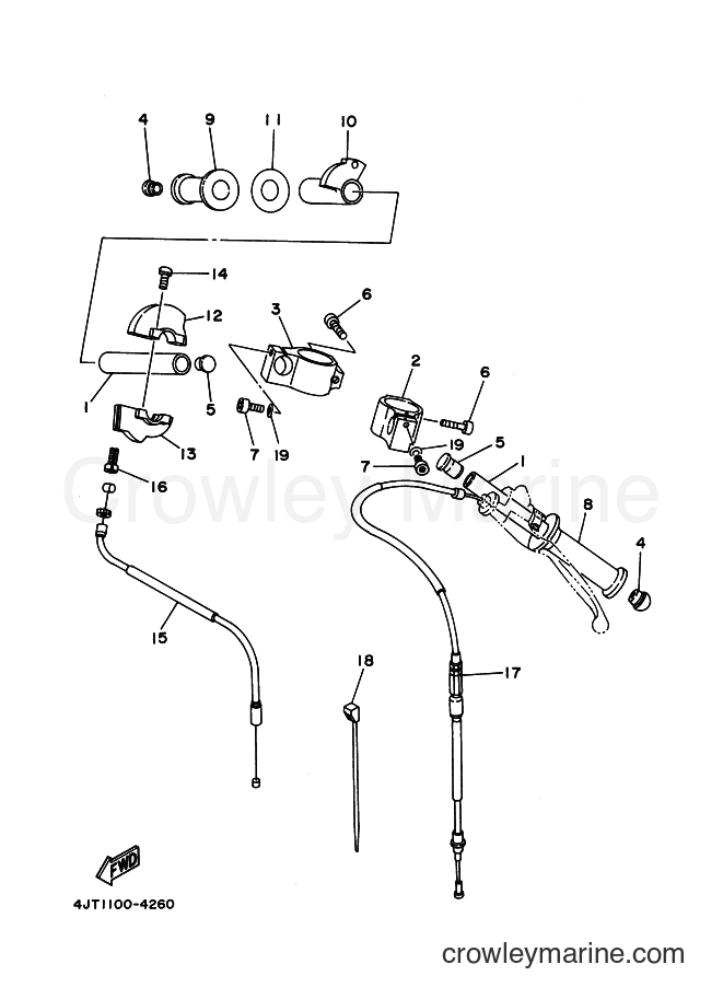 Yamaha Motors TZ125 (4JT1) [999] - STEERING HANDLE & CABLE