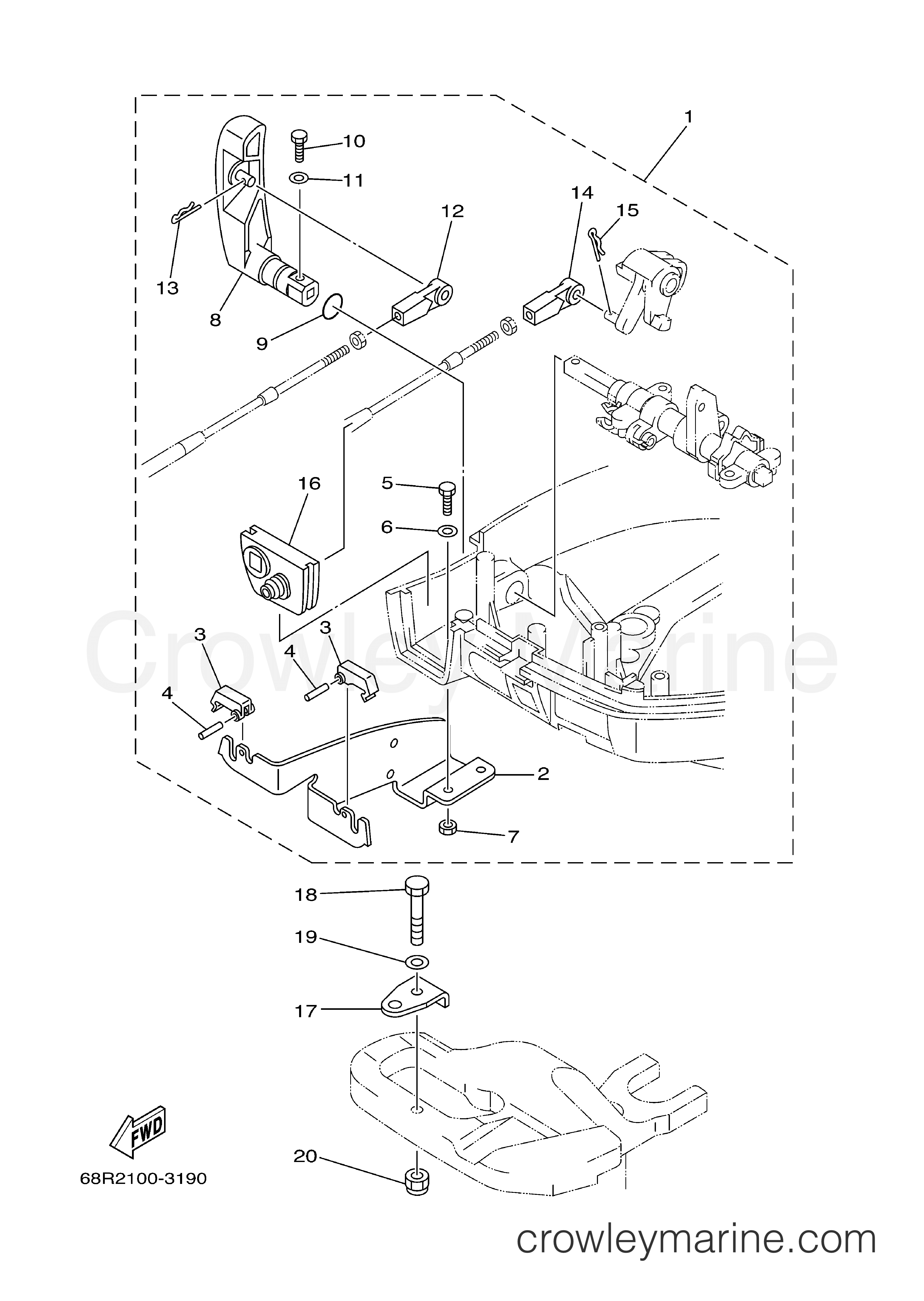 Yamaha Motors F8MLH - REMO CON ATTACHMENT