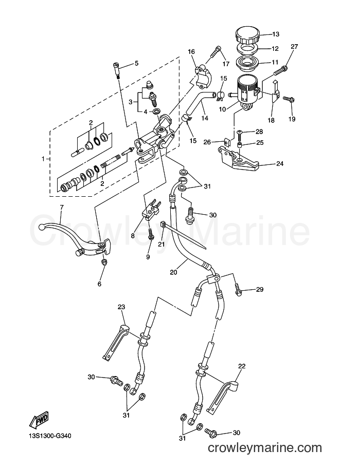 2015 Sport Bike YZF-R6 - YZF-R6 (2CXE) [050] - FRONT MASTER CYLINDER