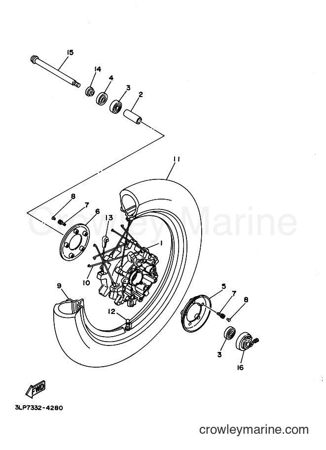 Yamaha Motors XV1100 (3EF8) [010] - FRONT WHEEL