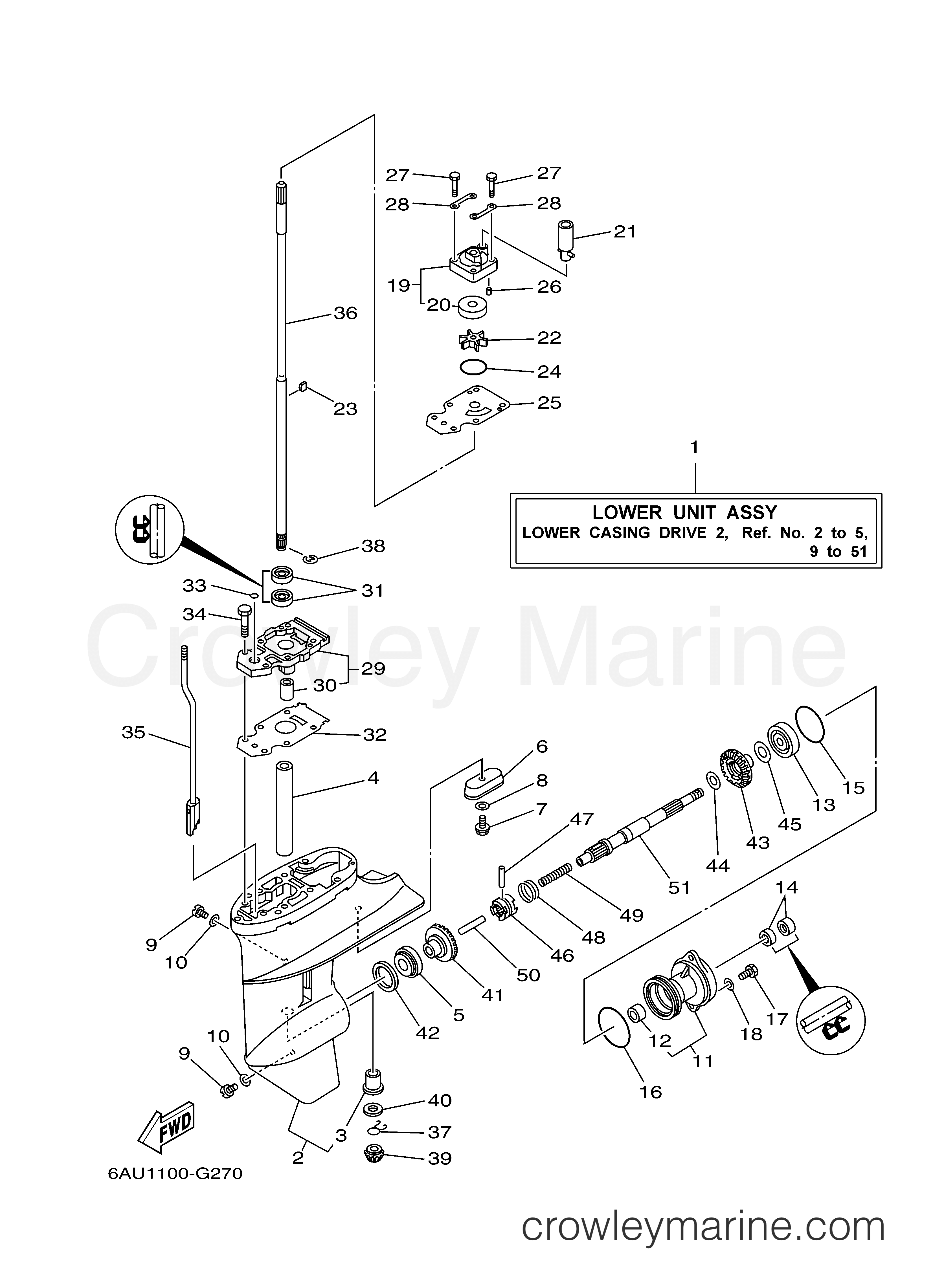 Yamaha Motors F9.9FELR - LOWER CASING DRIVE 1