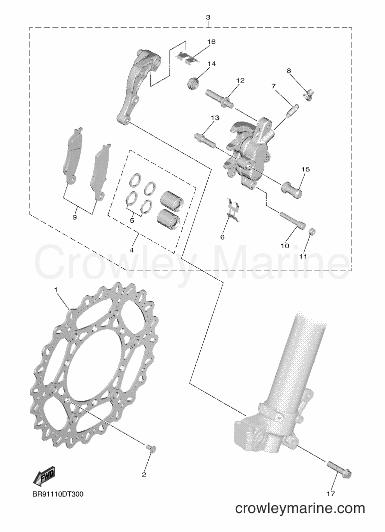 2019 Dirt Bike YZ450FX - YZ450FX (B3J4) [010] - FRONT BRAKE CALIPER