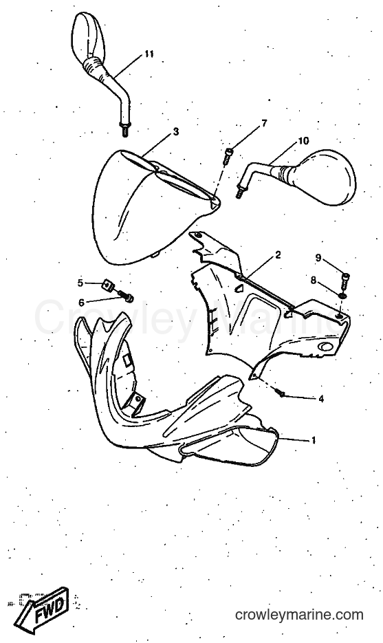1997 Scooter YQ50 - YQ50 (5CL1) [999] - COWLING 1