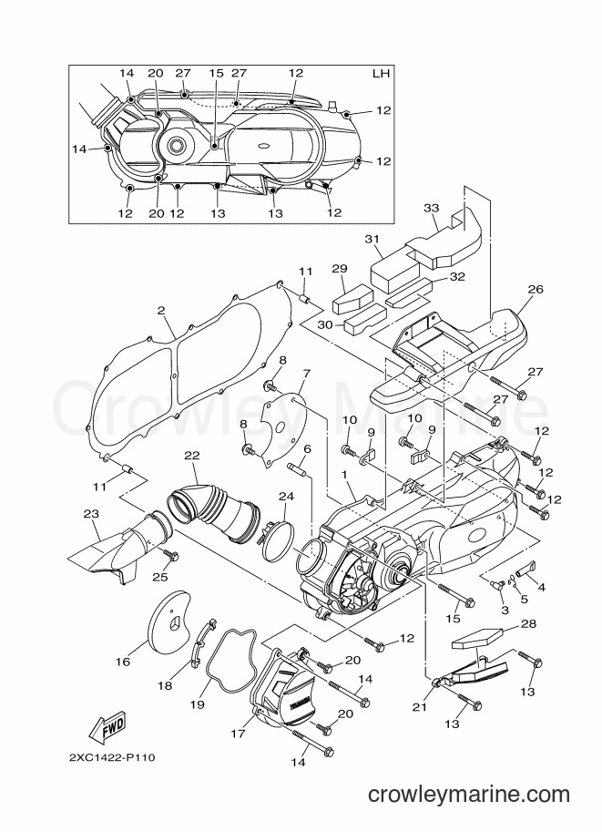 2015 Scooter AT125FC - AT125FC (2XC2) [010] - CRANKCASE COVER 1