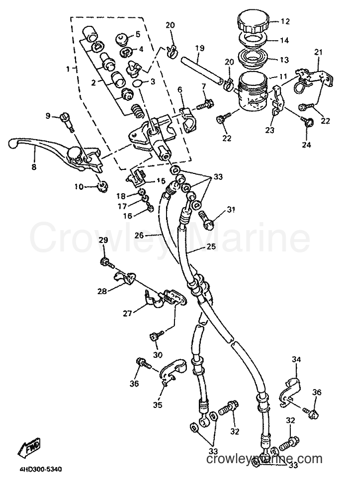 1996 Sport Bike YZF750R - YZF750R (4HN4) [030] - FRONT MASTER CYLINDER
