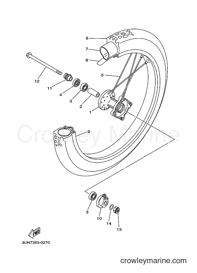 Yamaha Motors DT50LC (3UN7) [010] - FRONT WHEEL