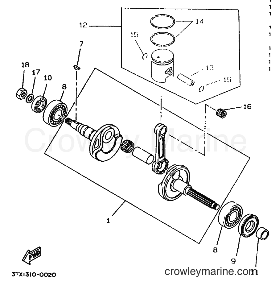 1995 Scooter CW50 - CW50 (4BX6) [999] - CRANKSHAFT & PISTON