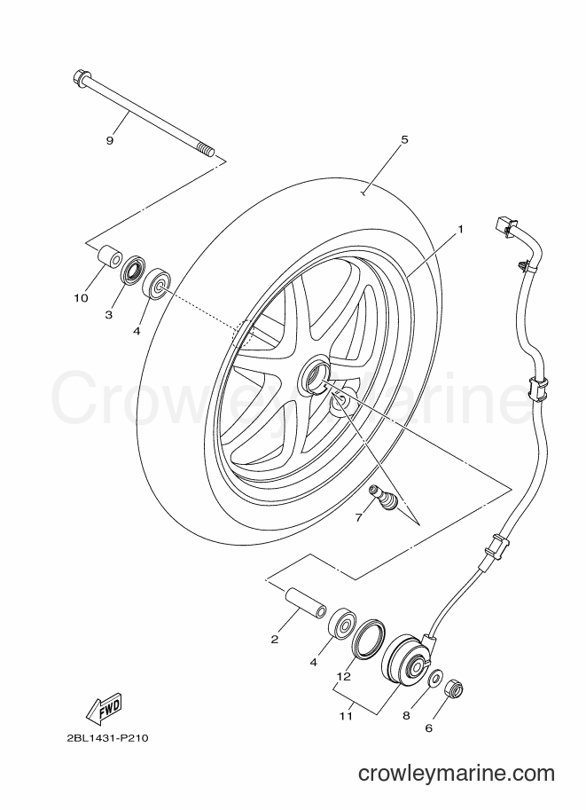 2016 Street Bike LTF125 - LTF125 (2BL2) [010] - FRONT WHEEL FOR CAST WHEEL
