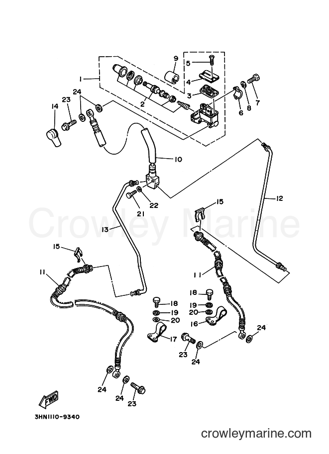 1990 ATV YFM350FW - YFM350FW (3HN4) [999] - FRONT MASTER CYLINDER