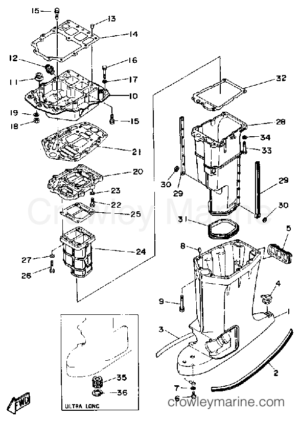 Yamaha Motors 225TXRQ - UPPER CASING