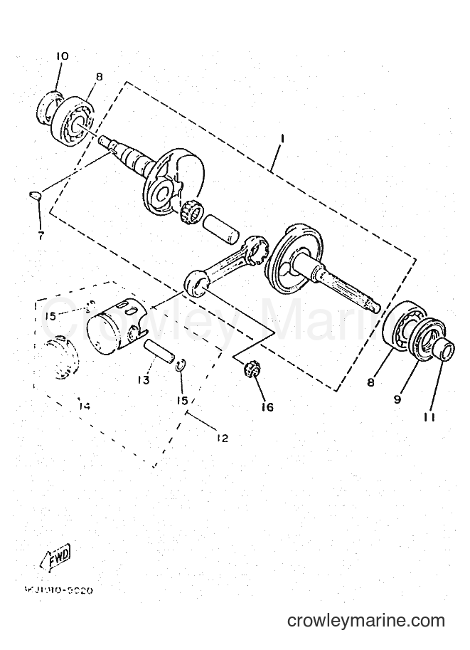 1995 Scooter YM50 - YM50 (4SY1) [010] - CRANKSHAFT & PISTON