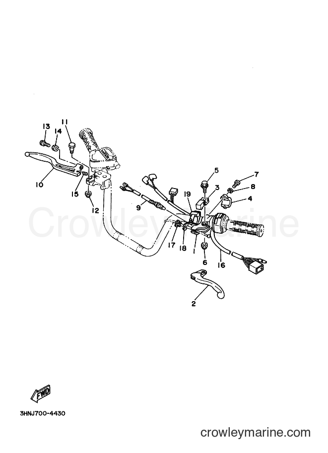 1996 ATV YFM350FW - YFM350FW (3HNS) [010] - HANDLE SWITCH & LEVER