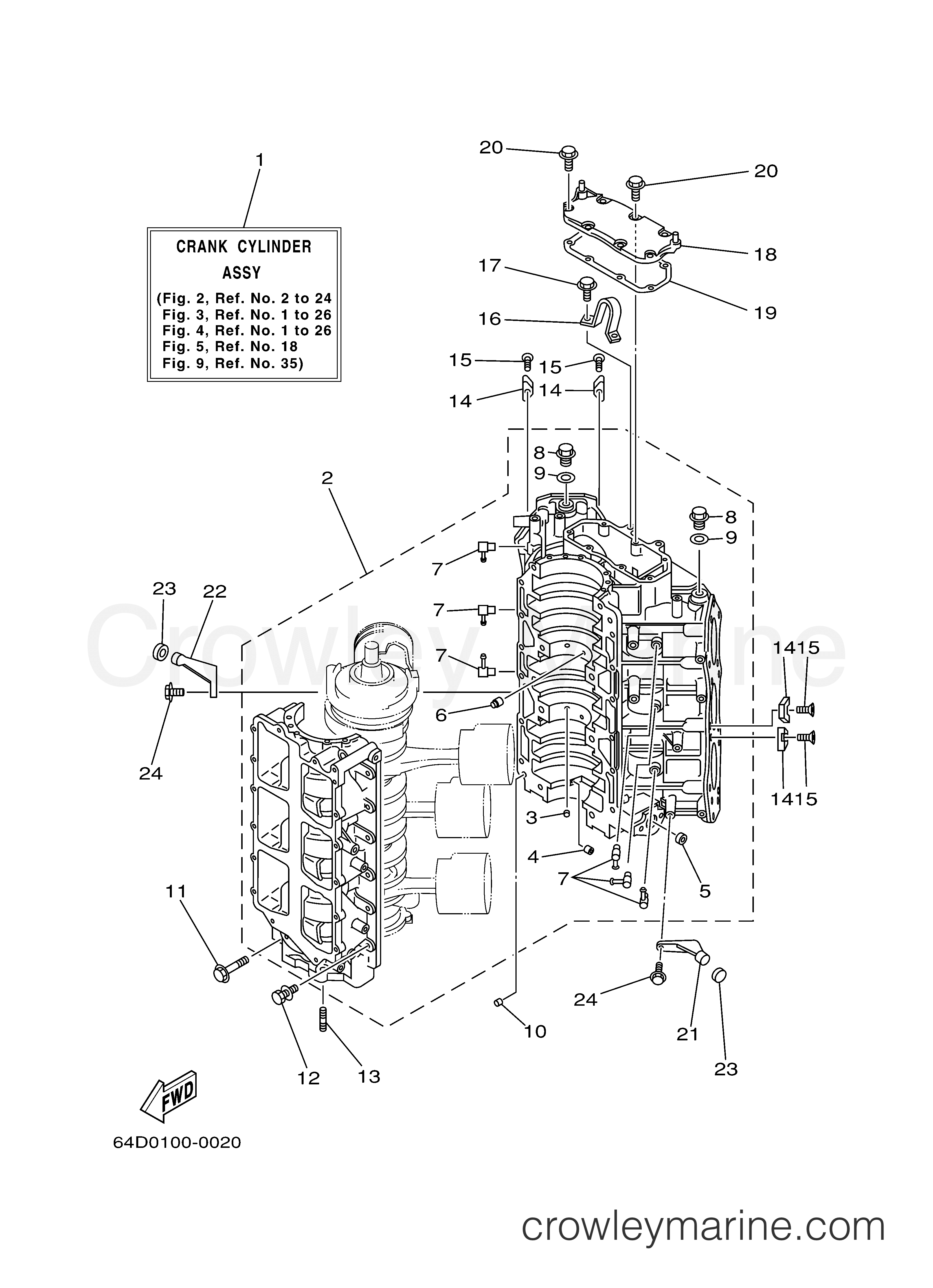 Yamaha Motors 175TLRY - CYLINDER CRANKCASE 1