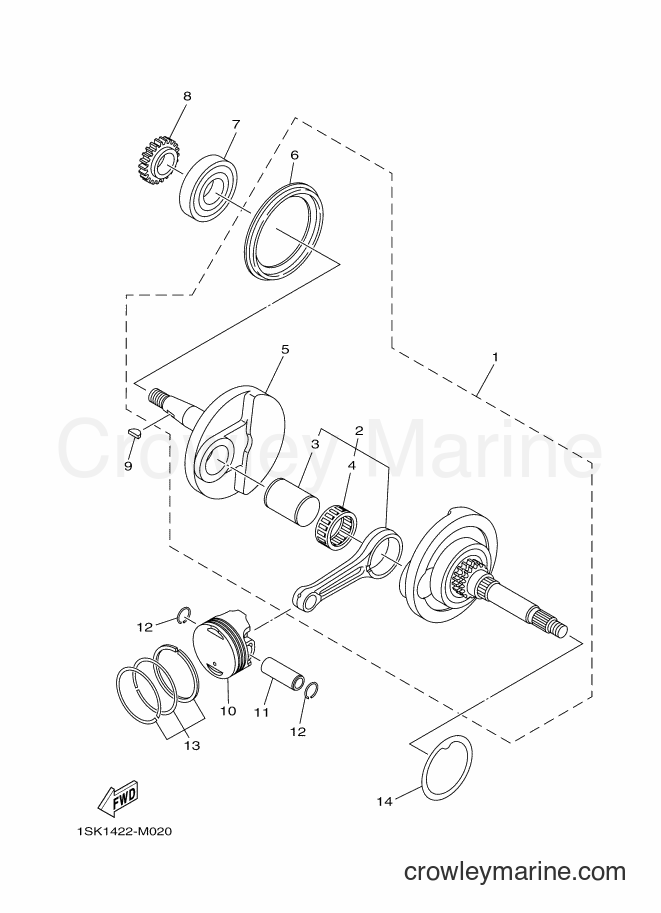 2014 Scooter AL125FC - AL125FC (1SK2) [010] - CRANKSHAFT & PISTON
