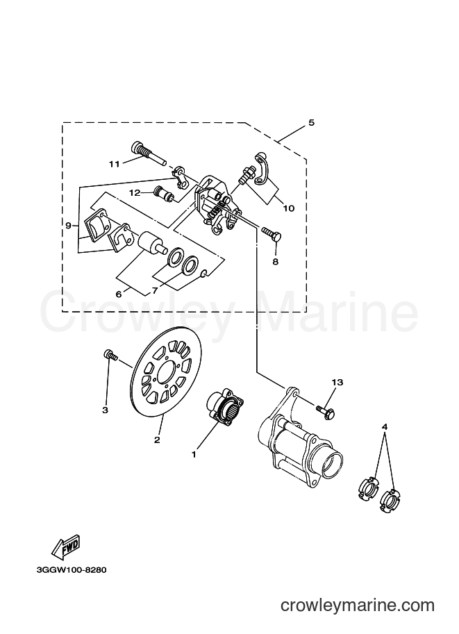 1999 ATV YF350Z - YF350Z (5FK4) [010] - REAR BRAKE CALIPER