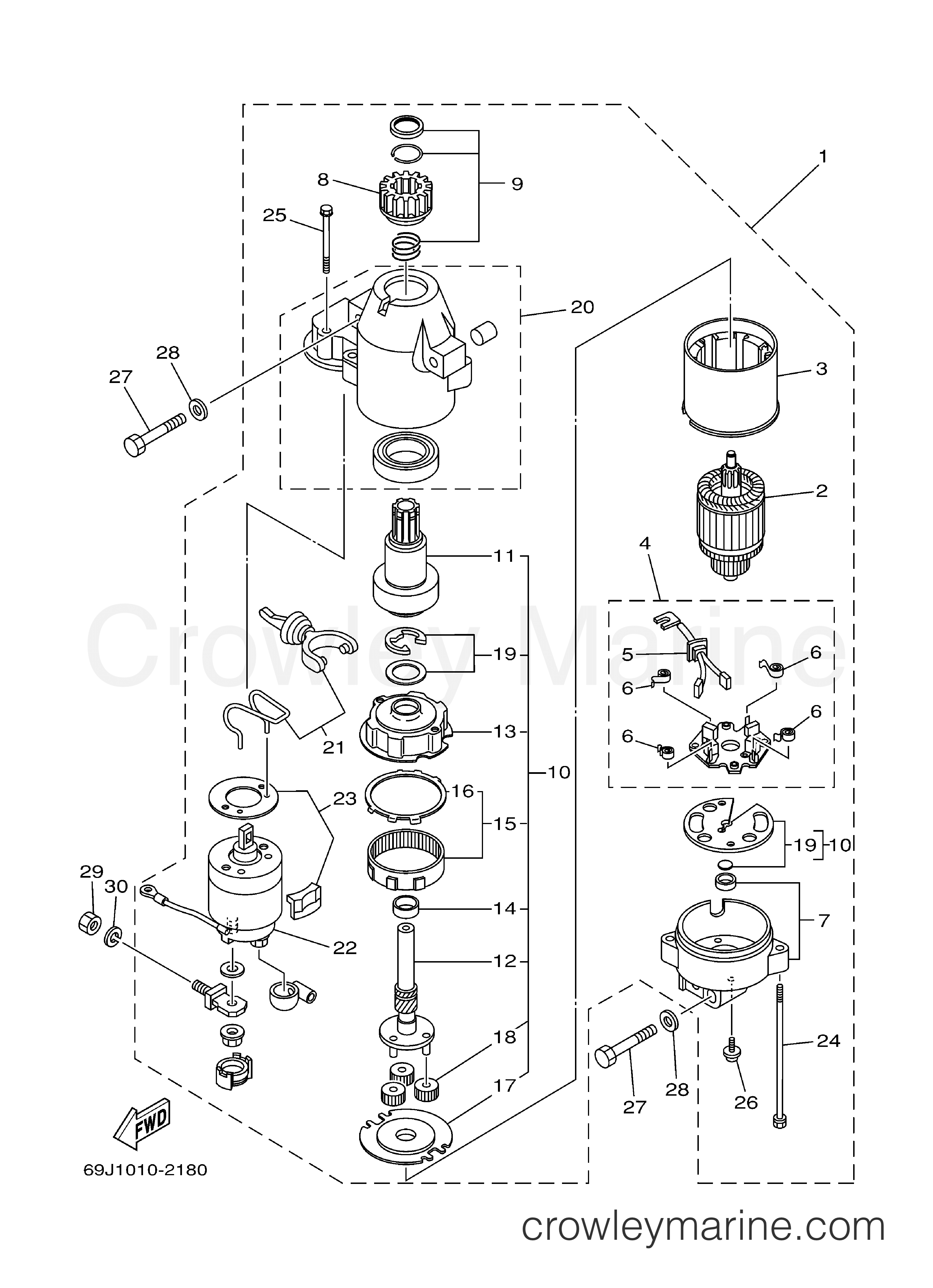 Yamaha Motors F225TXR - STARTING MOTOR
