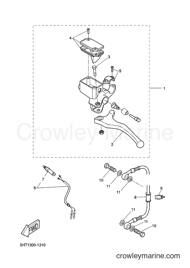 2001 Scooter XQ125 - XQ125 (5HT2) [010] - REAR MASTER CYLINDER
