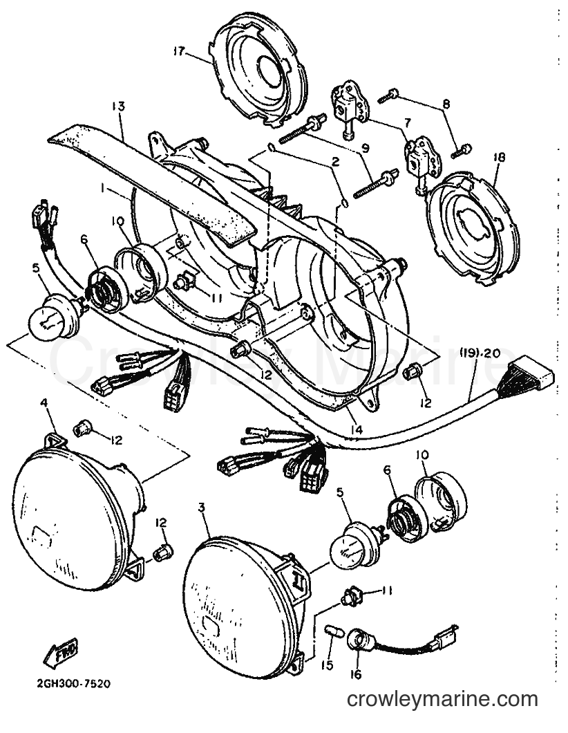 Yamaha Motors FZR1000 (2LF) [999] - ALTERNATE FOR HEADLIGHT
