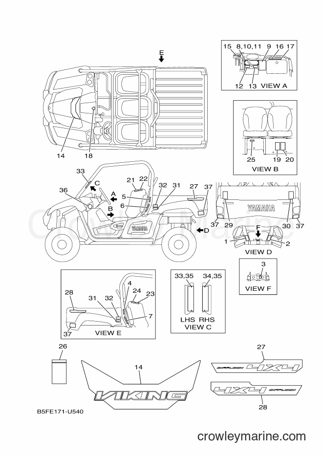 2019 ATV YXM700E - YXM700E (B5FE) [010] - EMBLEM & LABEL 1