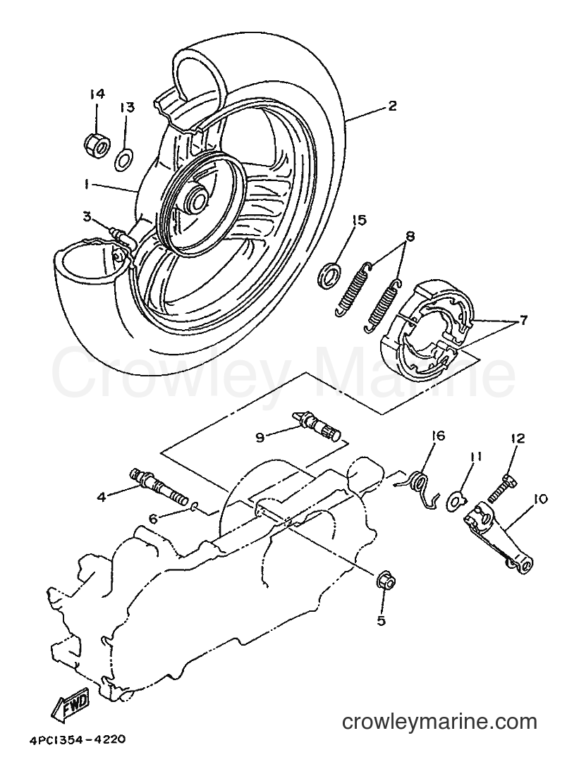 1994 Scooter YA50R - YA50R (4PC2) [010] - REAR WHEEL