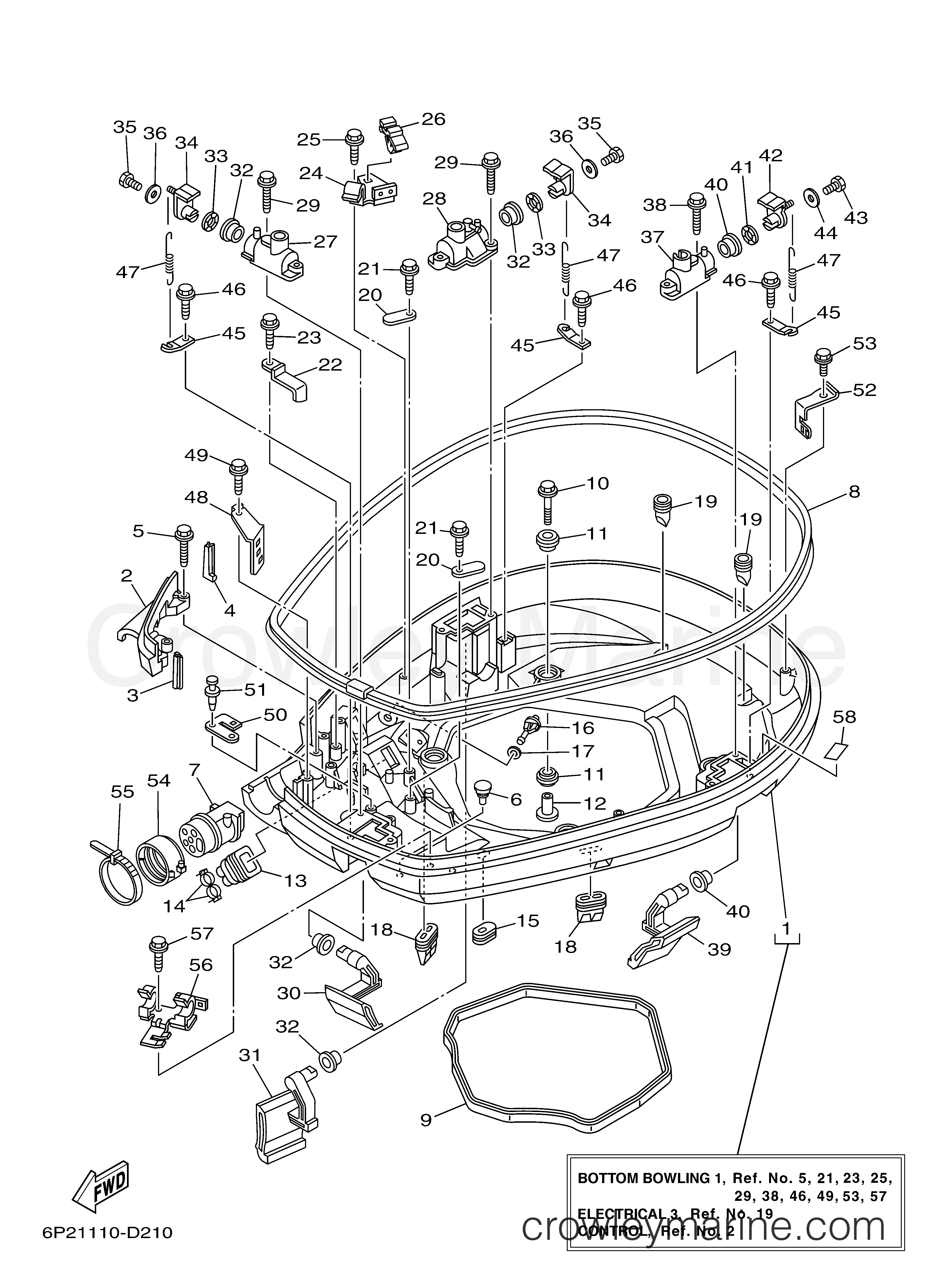 Yamaha Motors F250TXRD - BOTTOM COWLING 1