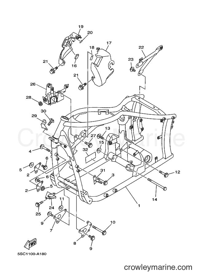 Yamaha Motors XVS650A (5SC3) [010] - FRAME