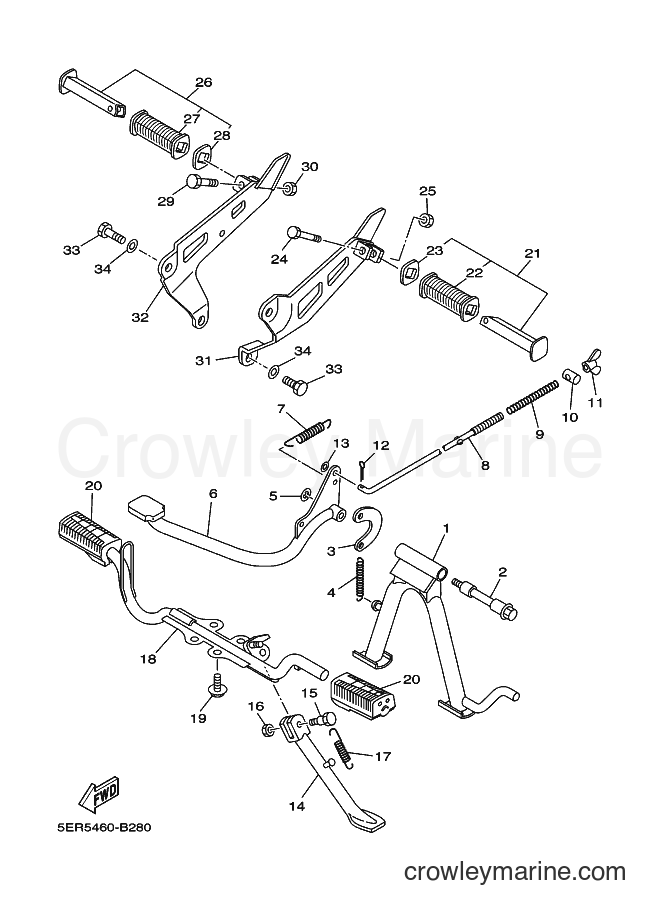 2003 Scooter T105E - T105E (5ER5) [010] - STAND & FOOTREST