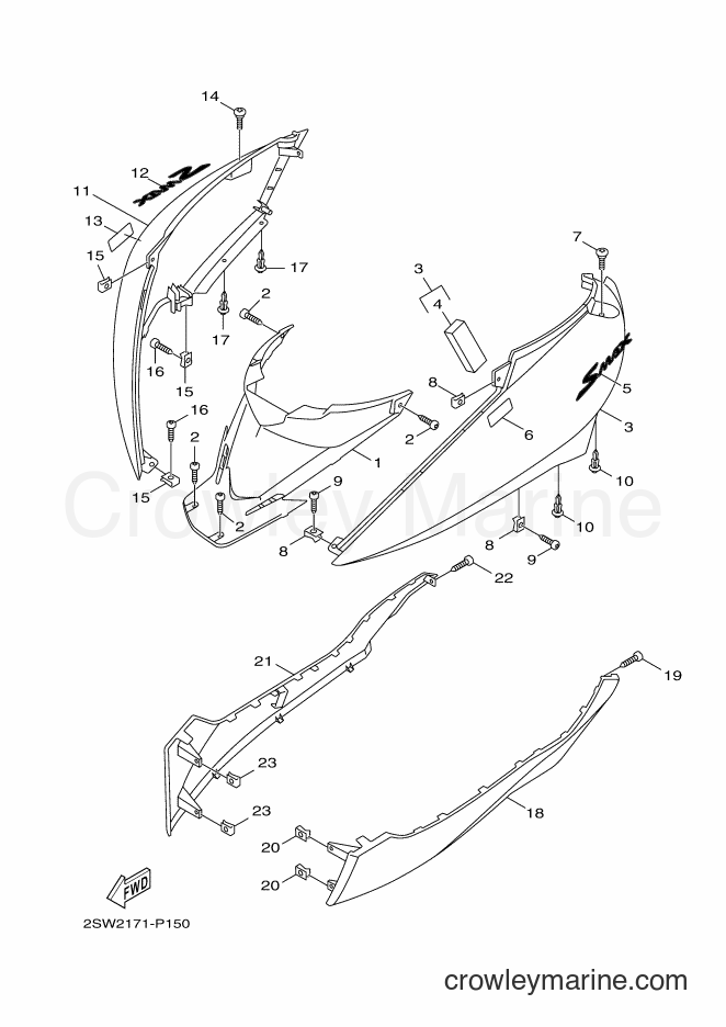 2015 Scooter XC155 - XC155 (2SW2) [010] - SIDE COVER