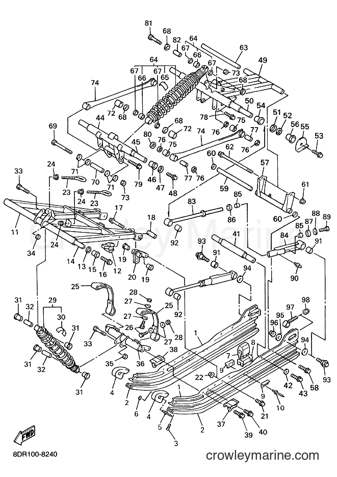 1998 Snowmobile VX600SX - VX600SX (8CV2) [020] - TRACK SUSPENSION 2