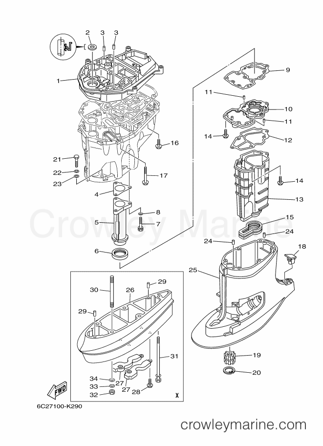 Yamaha Motors FT60DETL (6C67) [080] - UPPER CASING