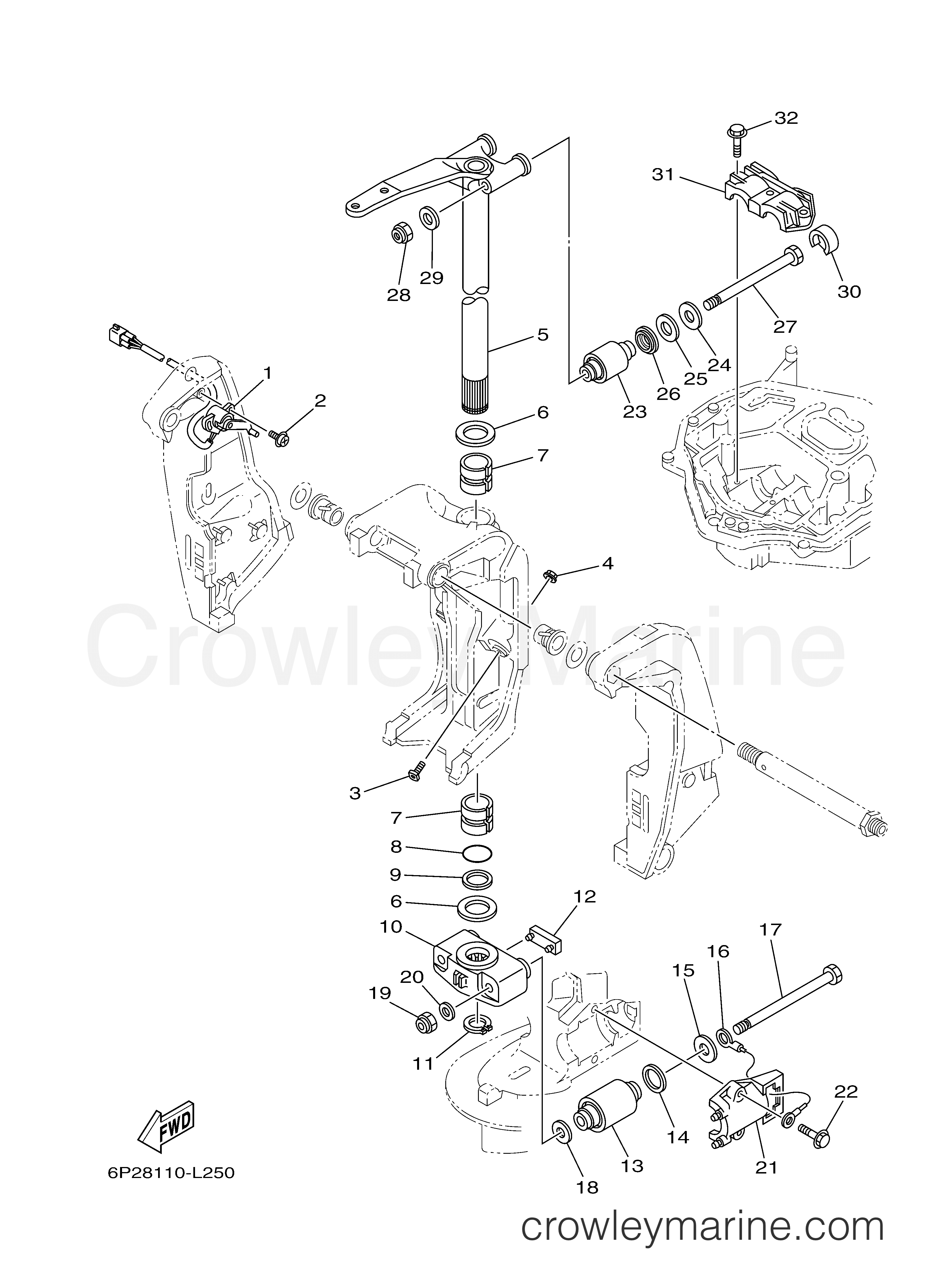 Yamaha Motors LF250UA - BRACKET 2
