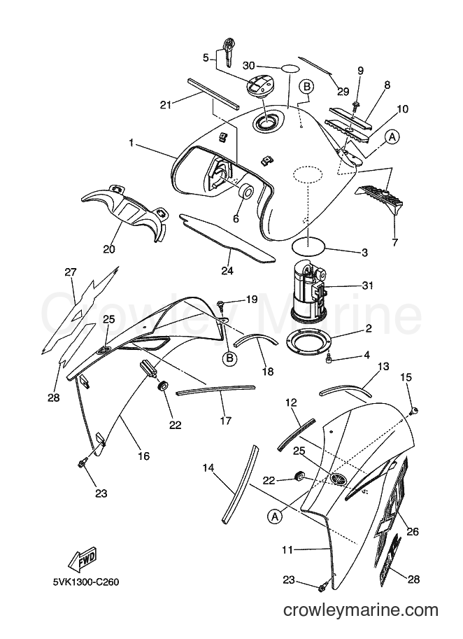 Yamaha Motors XT660R (5VK1) [040] - FUEL TANK