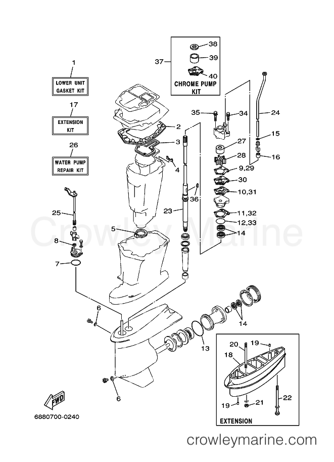 Yamaha Motors 85AED (6883) [180] - REPAIR KIT 2