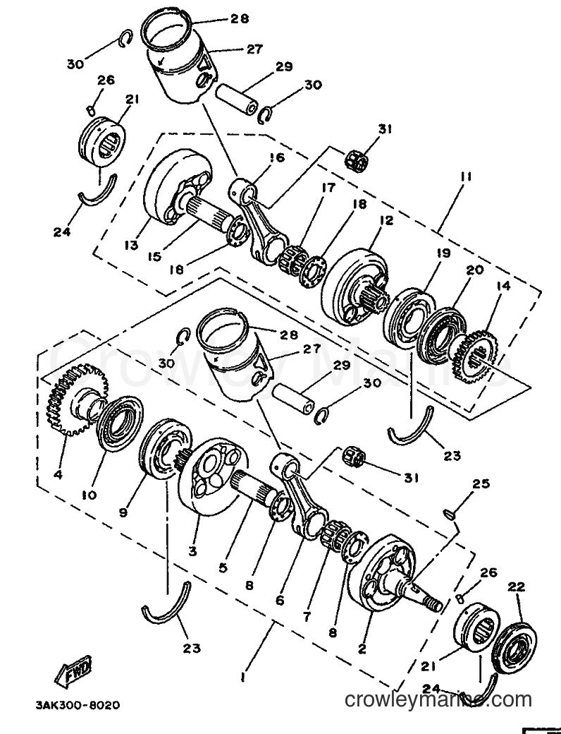 Yamaha Motors TZ250 (3TC1) [020] - CRANKSHAFT & PISTON