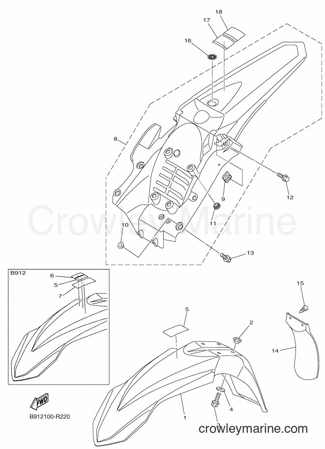 2016 Dirt Bike YZ450FX - YZ450FX (B913) [010] - FENDER