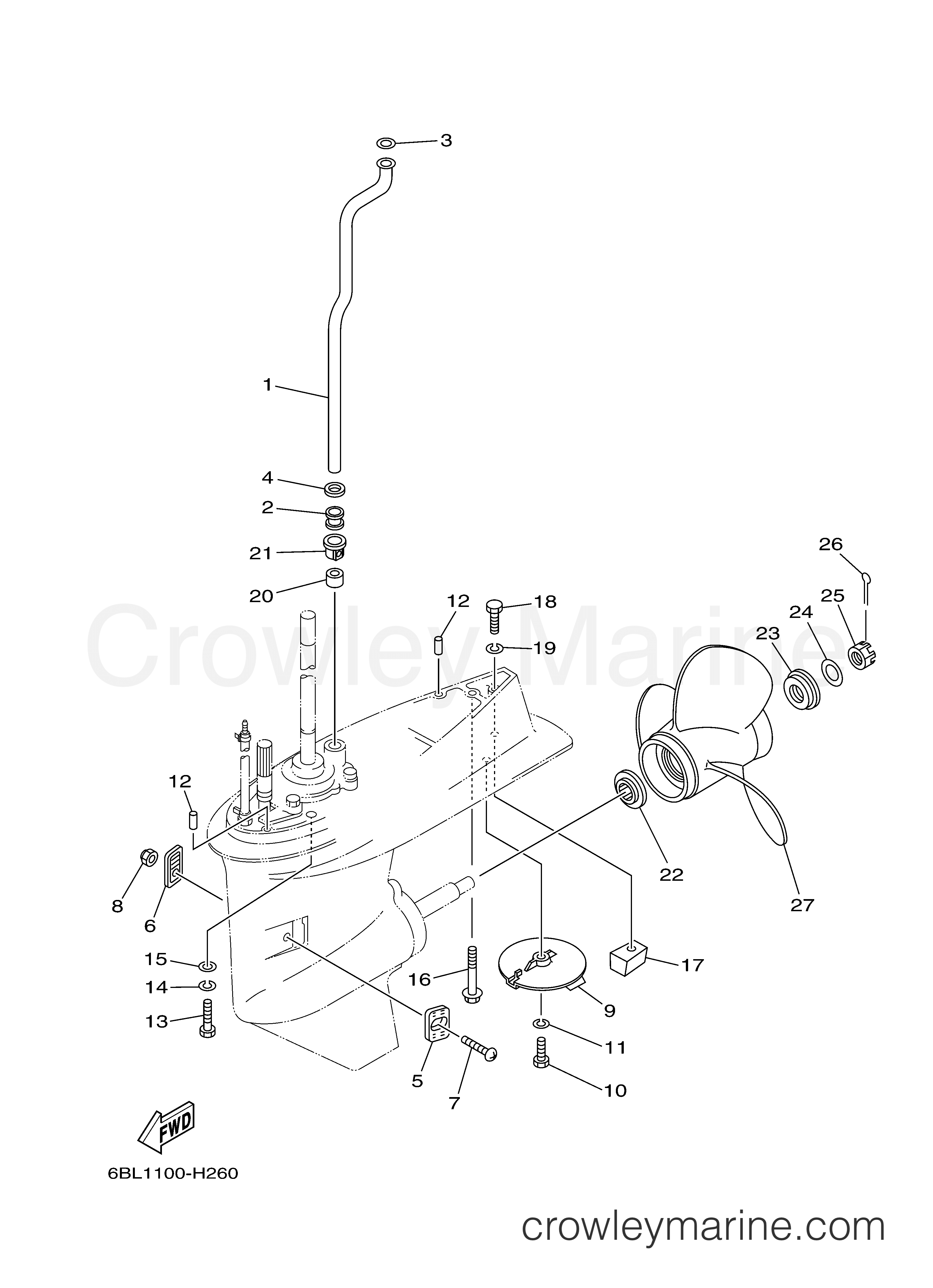 Yamaha Motors T25LA - LOWER CASING DRIVE 2