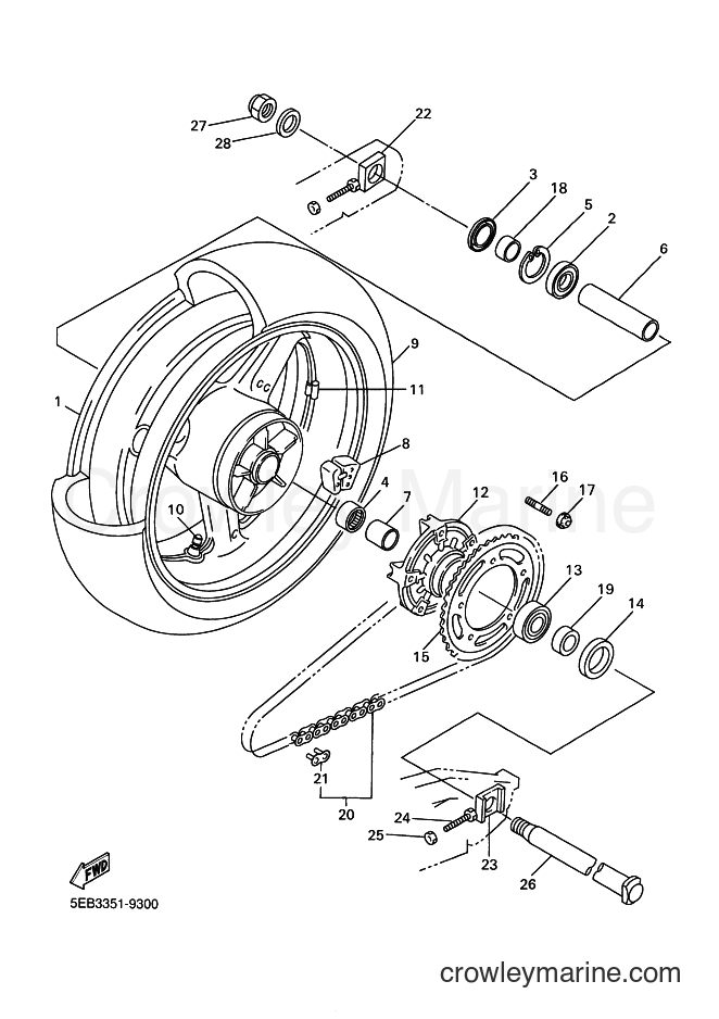 2000 Sport Bike YZF-R6 - YZF-R6 (5EB5) [070] - REAR WHEEL