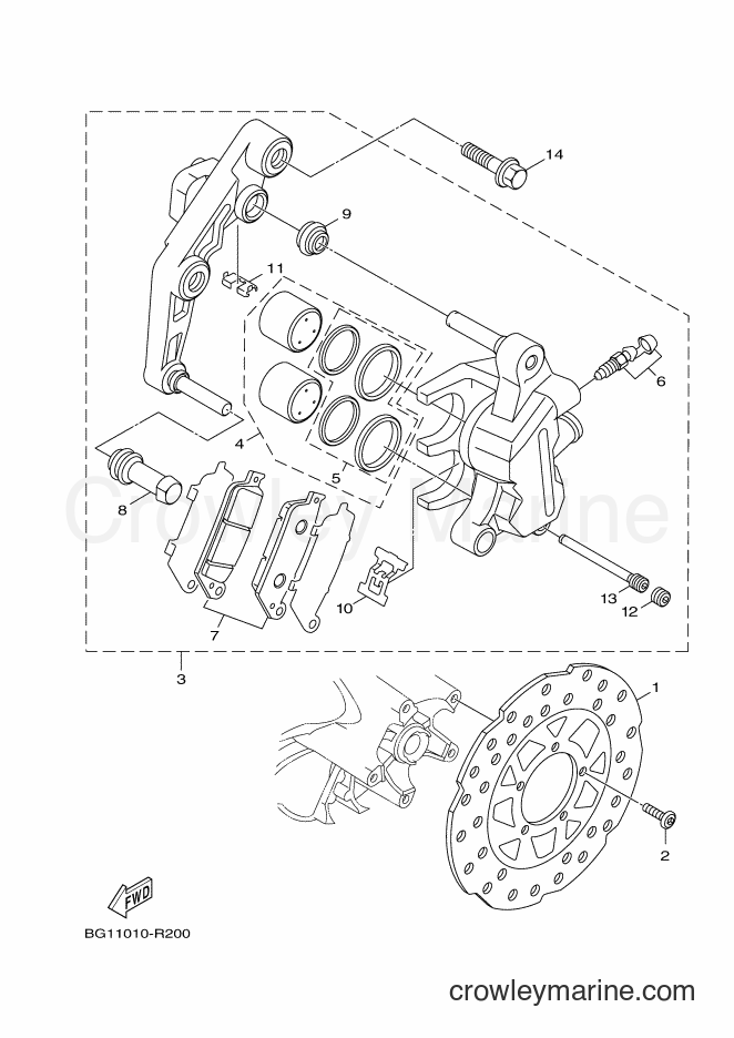 2017 Scooter YW125 - YW125 (BC94) [010] - FRONT BRAKE CALIPER
